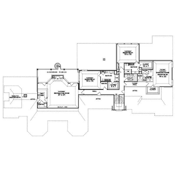 Traditional House Plan Second Floor - Aquitaine Country French Home 087S-0114 - Search House Plans and More