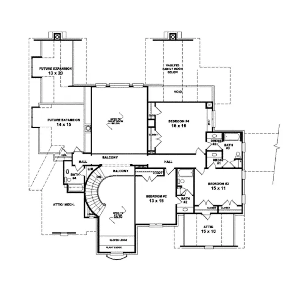 Country House Plan Second Floor - Cape May English Cottage Home 087S-0116 - Search House Plans and More