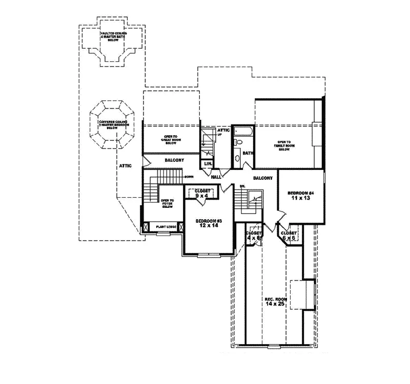 Traditional House Plan Second Floor - Bucholz Traditional Home 087S-0122 - Search House Plans and More