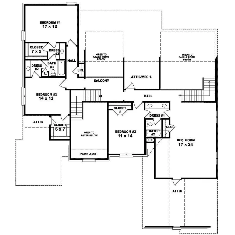 Country House Plan Second Floor - Runyon Luxury Home 087S-0123 - Shop House Plans and More