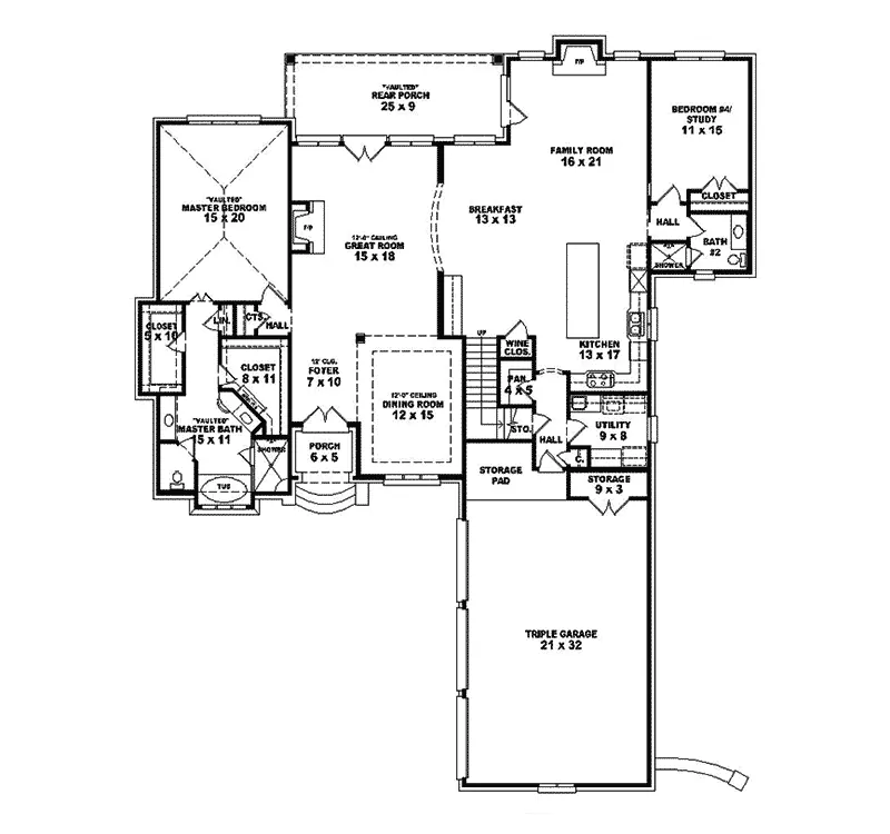 Country House Plan First Floor - Artemis Manor Luxury Home 087S-0126 - Search House Plans and More