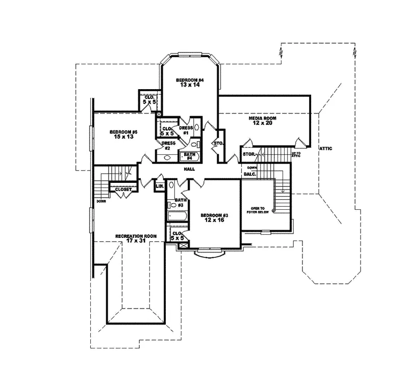 Country House Plan Second Floor - Bantry Bay Luxury Home 087S-0129 - Search House Plans and More
