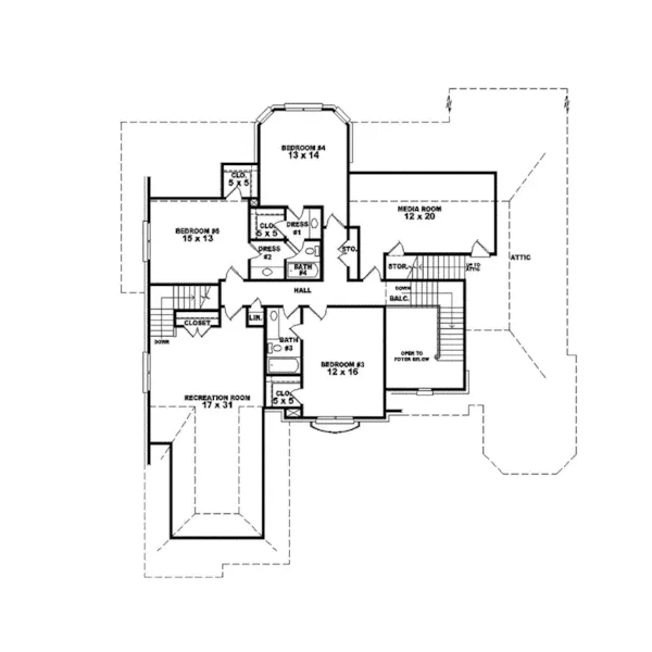 Traditional House Plan Second Floor - Bantry Bay Luxury Home 087S-0129 - Search House Plans and More