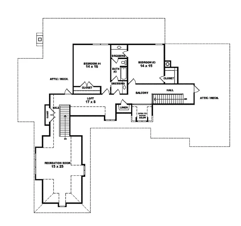 Country House Plan Second Floor - Natchez Manor European Home 087S-0130 - Shop House Plans and More