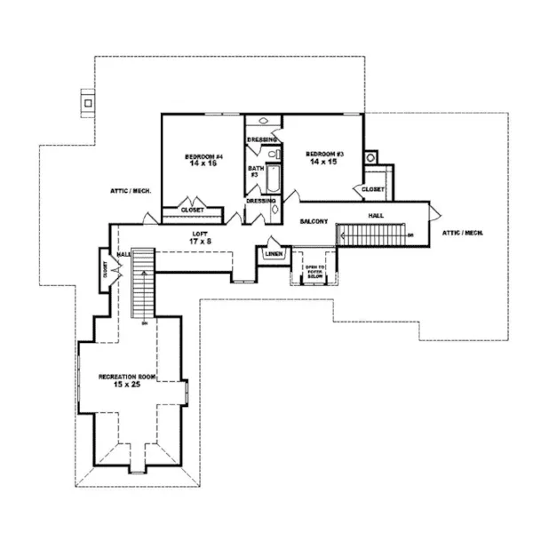 European House Plan Second Floor - Natchez Manor European Home 087S-0130 - Shop House Plans and More