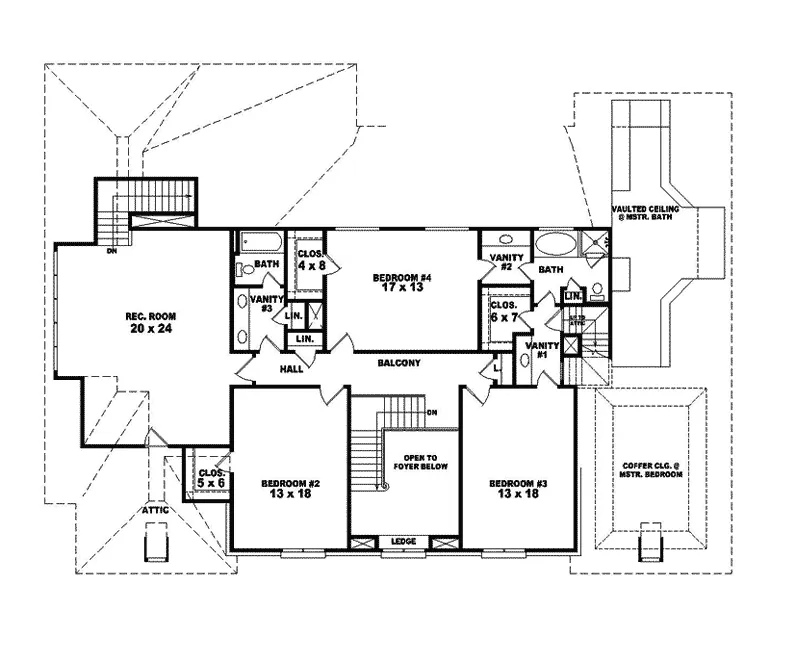 Southern House Plan Second Floor - Hoffman Manor Luxury Home 087S-0134 - Search House Plans and More