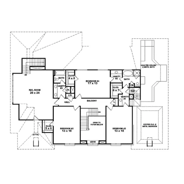 Traditional House Plan Second Floor - Hoffman Manor Luxury Home 087S-0134 - Search House Plans and More