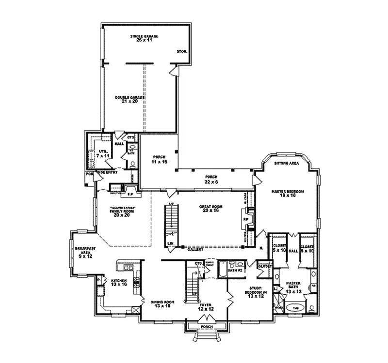 Southern Plantation House Plan First Floor - Athena Luxury Plantation Home 087S-0138 - Search House Plans and More