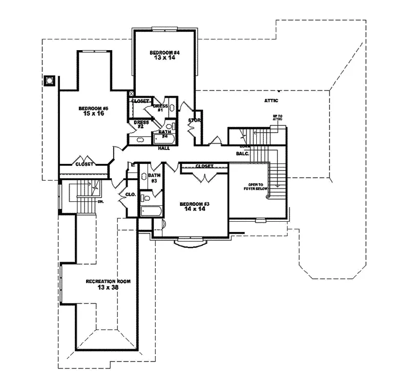 Country House Plan Second Floor - Strasbane European Home 087S-0140 - Shop House Plans and More