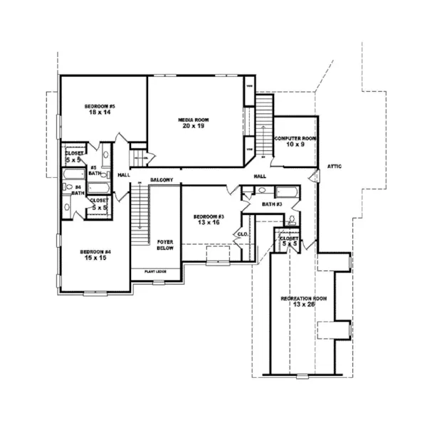 Traditional House Plan Second Floor - Sara Hill Luxury Home 087S-0145 - Shop House Plans and More