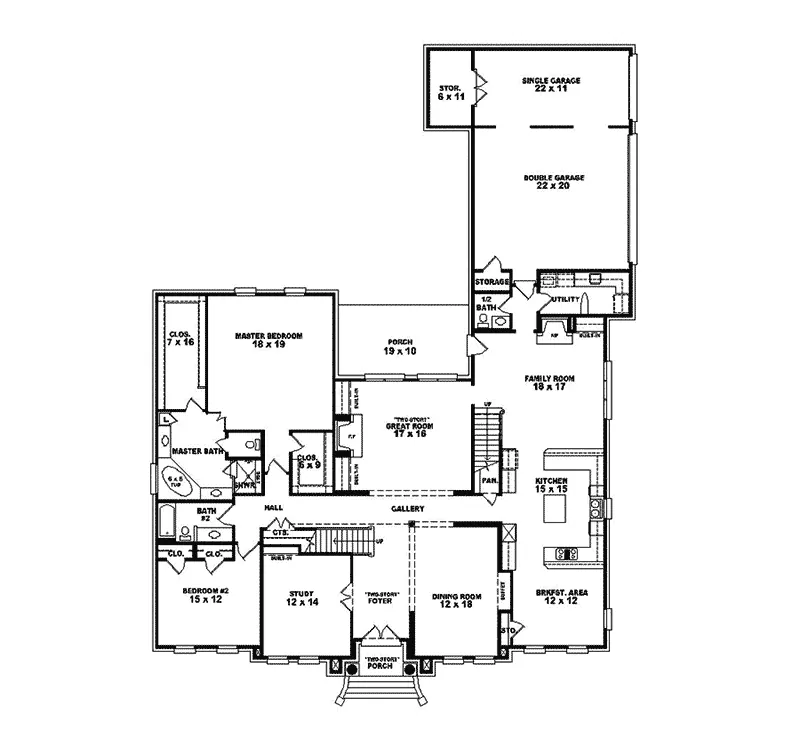 Traditional House Plan First Floor - Glanmorgan Luxury Home 087S-0149 - Search House Plans and More