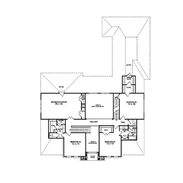 Greek Revival House Plan Second Floor - Glanmorgan Luxury Home 087S-0149 - Search House Plans and More