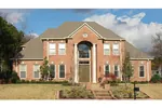 Traditional Luxury Brick Two-Story House With Grand Porch Pillars