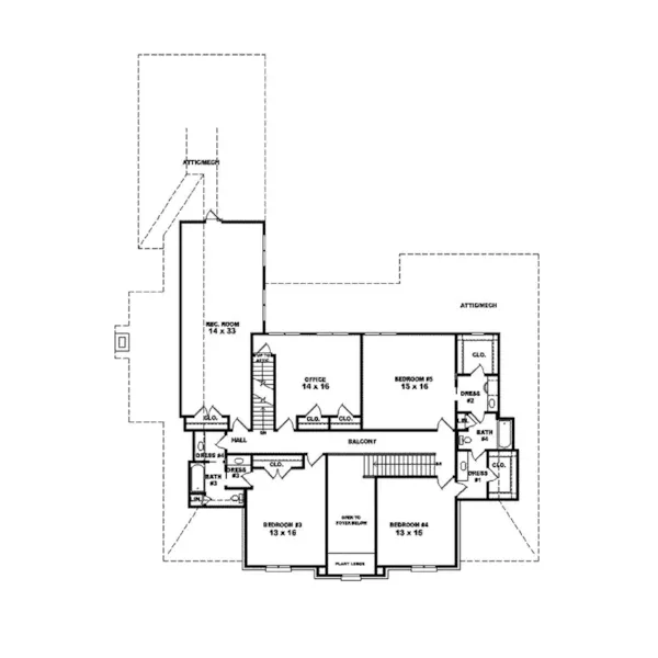 Traditional House Plan Second Floor - Murray River Georgian Home 087S-0150 - Shop House Plans and More