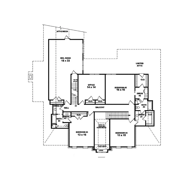 Southern House Plan Second Floor - Turtleford European Home 087S-0151 - Shop House Plans and More