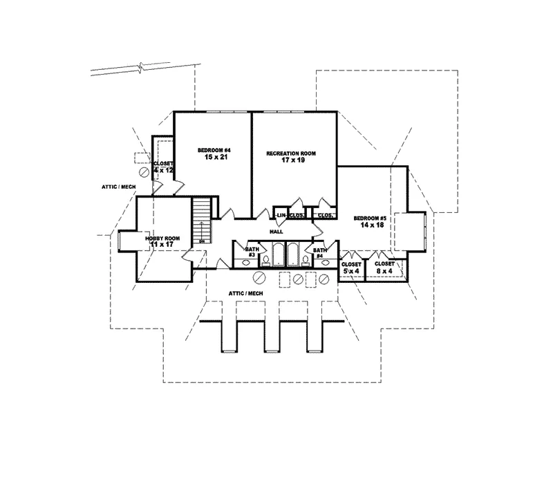 Country House Plan Second Floor - Collingwood Place Country Home 087S-0155 - Search House Plans and More
