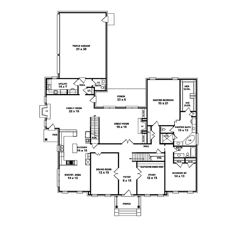 Luxury House Plan First Floor - Guttenburg Luxury Home 087S-0157 - Search House Plans and More
