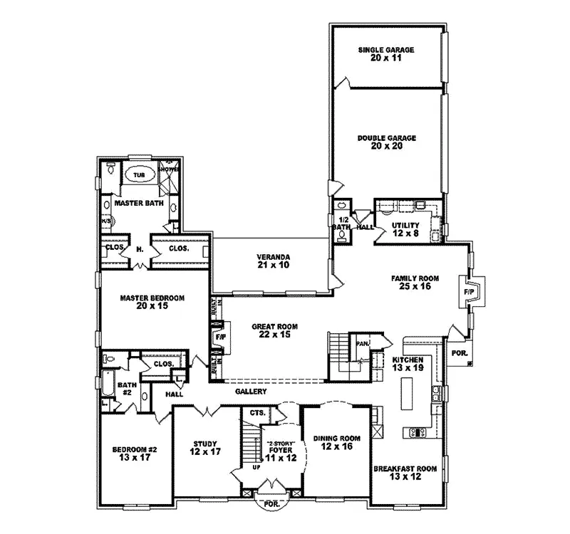 Luxury House Plan First Floor - Ashley Heights European Home 087S-0162 - Search House Plans and More