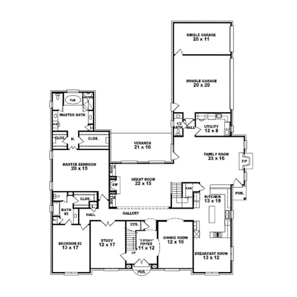 Traditional House Plan First Floor - Ashley Heights European Home 087S-0162 - Search House Plans and More