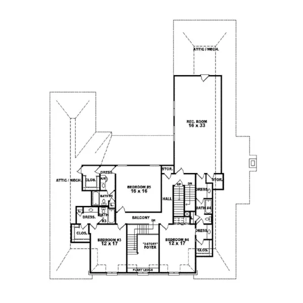 Traditional House Plan Second Floor - Ashley Heights European Home 087S-0162 - Search House Plans and More