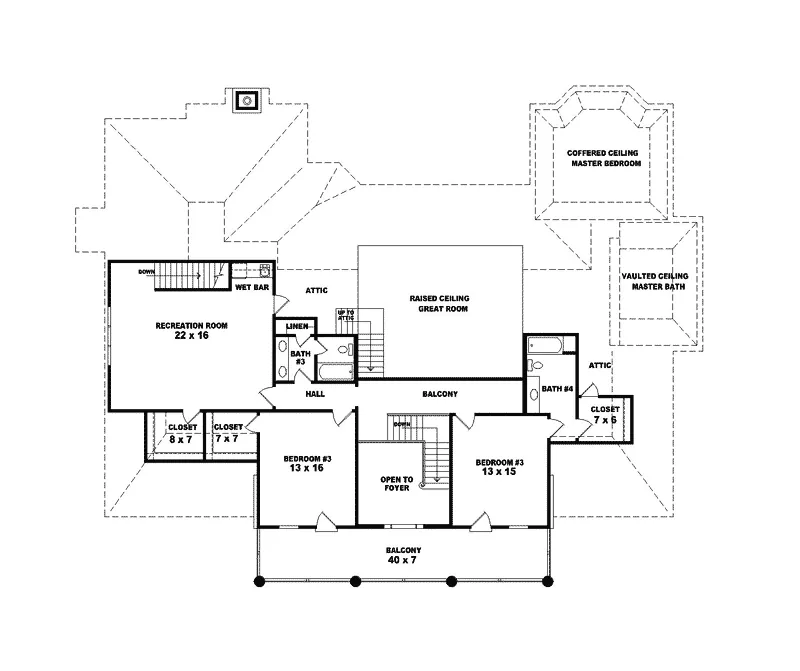 Country House Plan Second Floor - Hermes Hill Southern Home 087S-0163 - Search House Plans and More