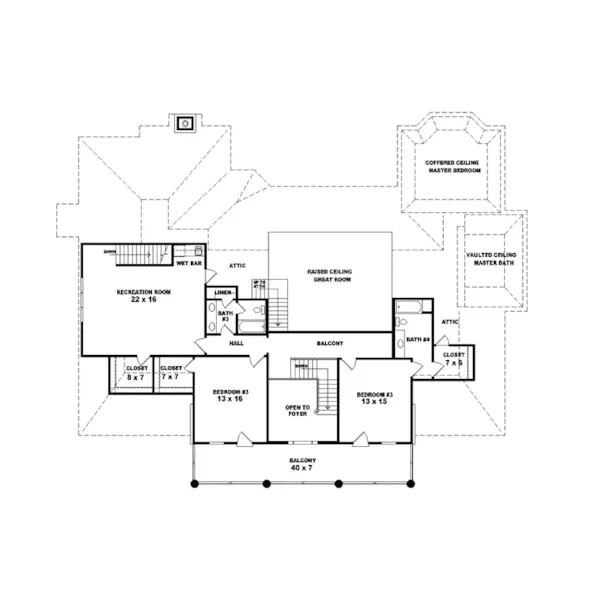 Traditional House Plan Second Floor - Hermes Hill Southern Home 087S-0163 - Search House Plans and More