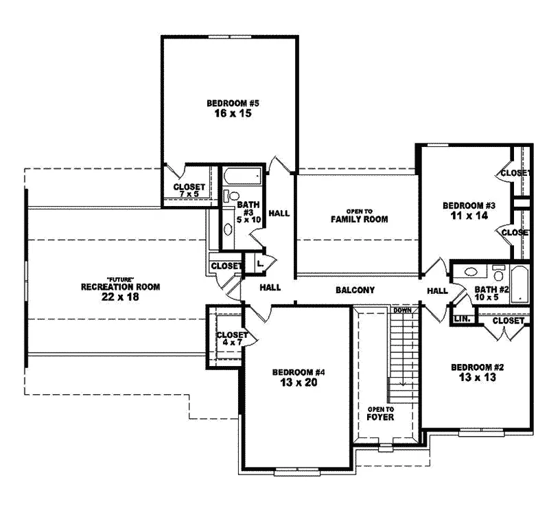 European House Plan Second Floor - Brunnetti Traditional Home 087S-0172 - Search House Plans and More