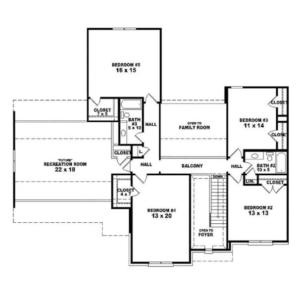 Luxury House Plan Second Floor - Brunnetti Traditional Home 087S-0172 - Search House Plans and More