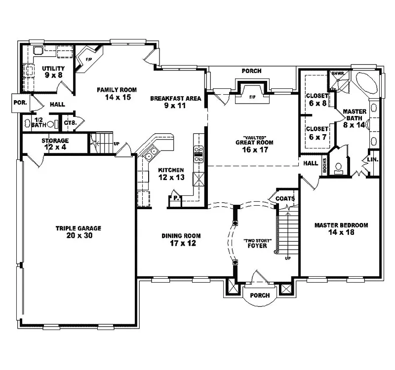 Colonial House Plan First Floor - Sylvan Pointe Luxury Home 087S-0175 - Shop House Plans and More