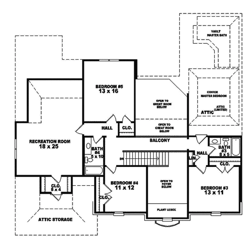 Prairie House Plan Second Floor - London Hill Luxury English Home 087S-0178 - Shop House Plans and More