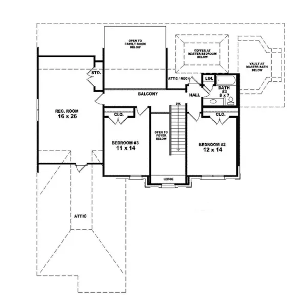 Traditional House Plan Second Floor - Burchard Traditional Home 087S-0182 - Search House Plans and More