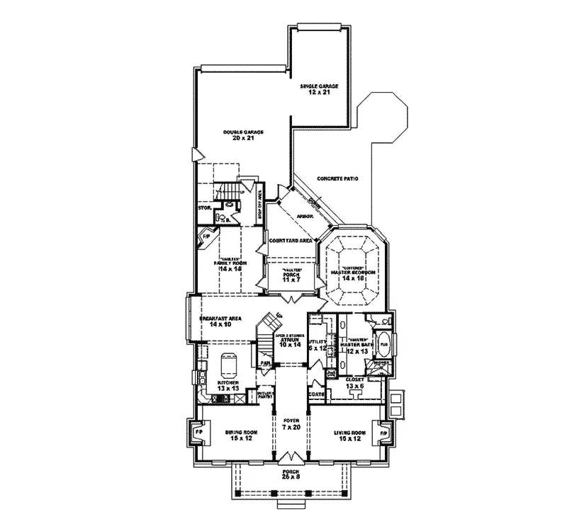 Southern Plantation House Plan First Floor - Westenhanger Georgian Home 087S-0184 - Shop House Plans and More