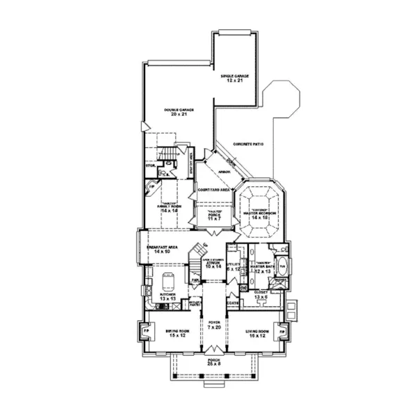 Plantation House Plan First Floor - Westenhanger Georgian Home 087S-0184 - Shop House Plans and More