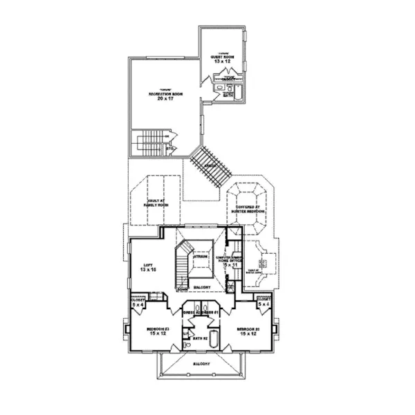 Plantation House Plan Second Floor - Westenhanger Georgian Home 087S-0184 - Shop House Plans and More