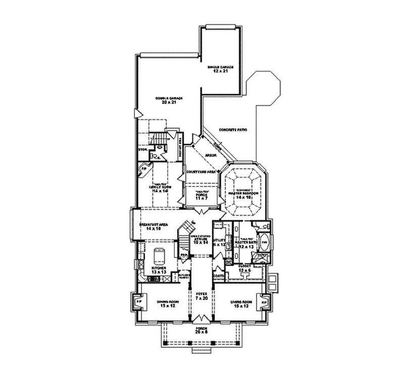Luxury House Plan First Floor - Waycroff Georgian Home 087S-0186 - Shop House Plans and More