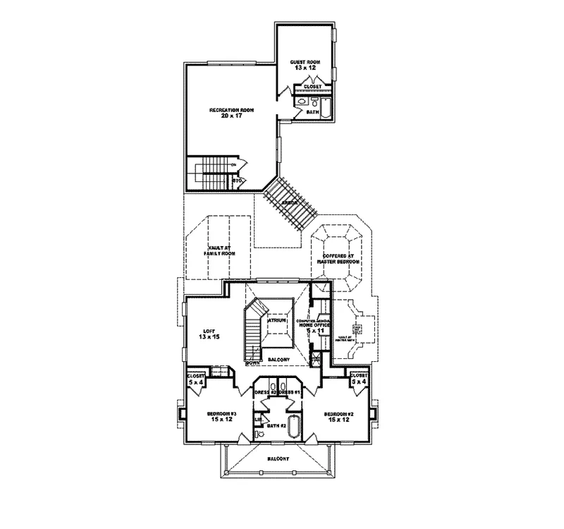 Plantation House Plan Second Floor - Waycroff Georgian Home 087S-0186 - Shop House Plans and More