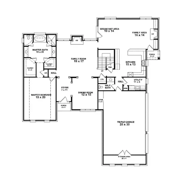 Traditional House Plan First Floor - Goddfried Luxury Home 087S-0187 - Search House Plans and More