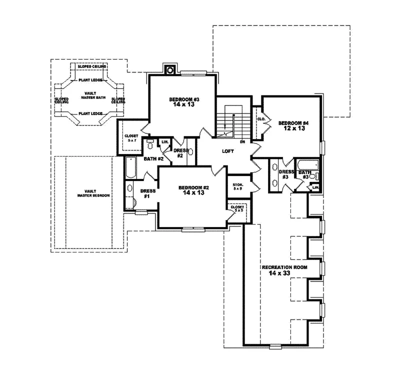 Traditional House Plan Second Floor - Goddfried Luxury Home 087S-0187 - Search House Plans and More