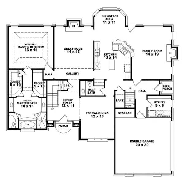 Southern House Plan First Floor - Sturbridge Manor Luxury Home 087S-0189 - Shop House Plans and More