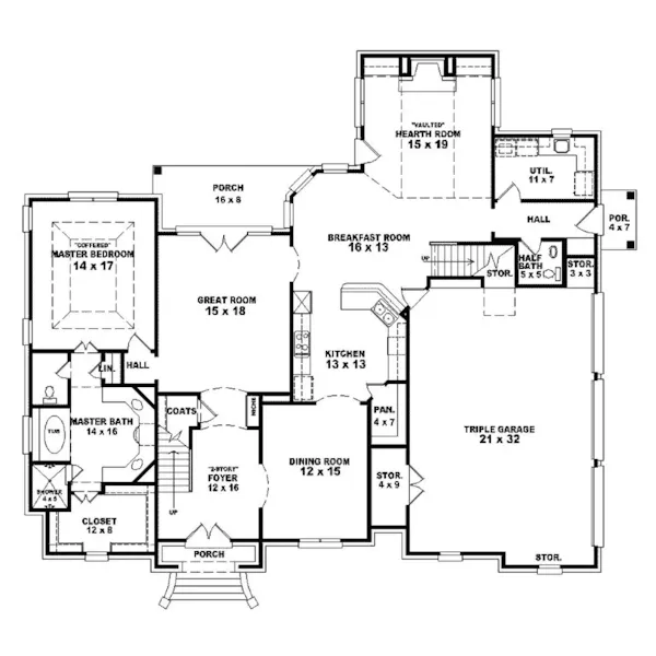 Southern House Plan First Floor - Hamden Manor Luxury Home 087S-0192 - Search House Plans and More