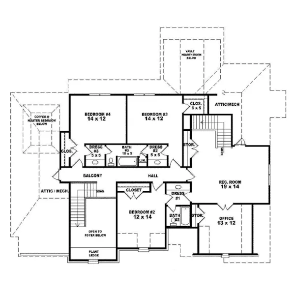 Southern House Plan Second Floor - Hamden Manor Luxury Home 087S-0192 - Search House Plans and More