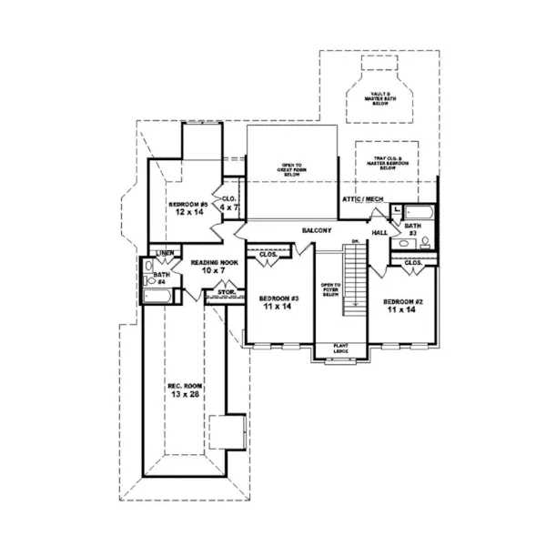 Traditional House Plan Second Floor - Thornhaven Luxury Home 087S-0194 - Shop House Plans and More