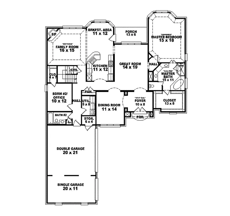 European House Plan First Floor - Gutenberg Luxury Home 087S-0205 - Search House Plans and More