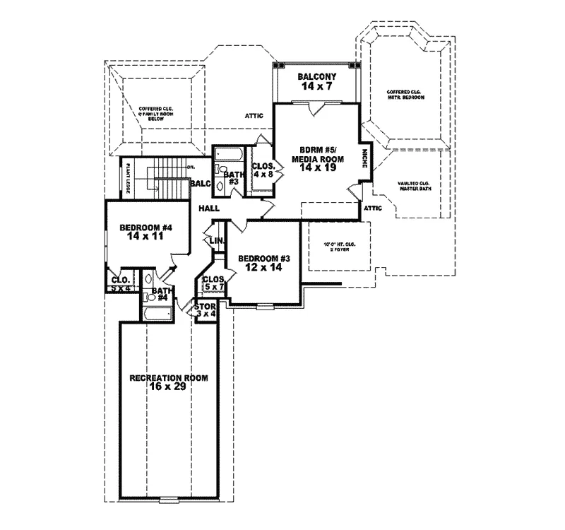 English Cottage House Plan Second Floor - Gutenberg Luxury Home 087S-0205 - Search House Plans and More
