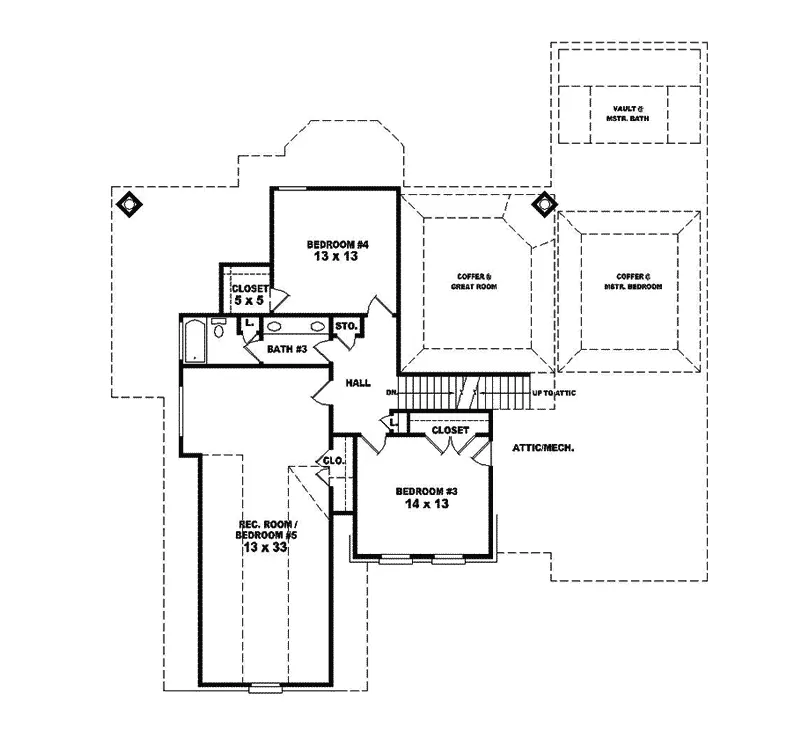Luxury House Plan Second Floor - Domenica Luxury Home 087S-0216 - Search House Plans and More