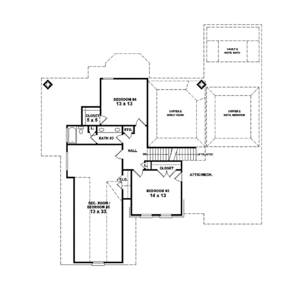 Traditional House Plan Second Floor - Domenica Luxury Home 087S-0216 - Search House Plans and More