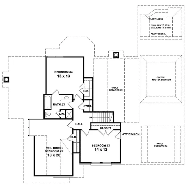 Southern House Plan Second Floor - Barker Luxury Home 087S-0221 - Search House Plans and More