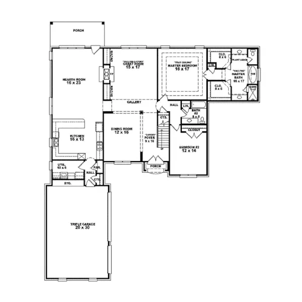 European House Plan First Floor - Rochefort European Luxury Home 087S-0225 - Shop House Plans and More