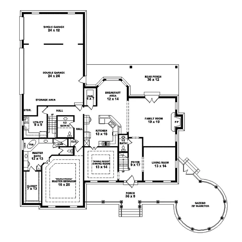 Colonial House Plan First Floor - Netherton Country Farmhouse 087S-0228 - Shop House Plans and More