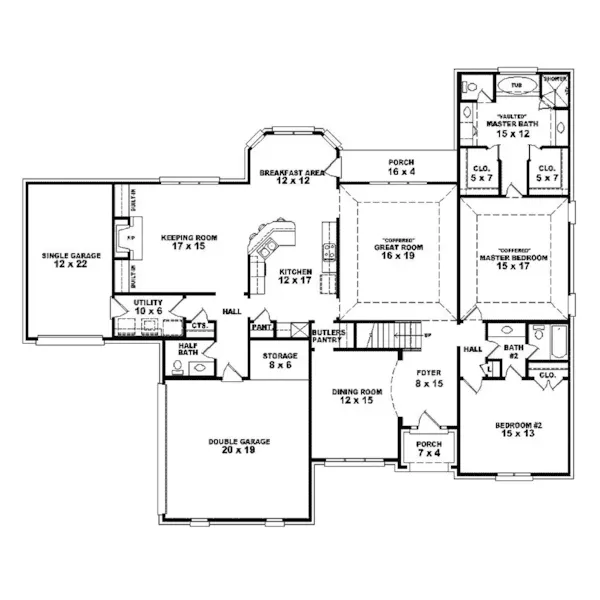 European House Plan First Floor - Fortino Luxury Home 087S-0231 - Search House Plans and More